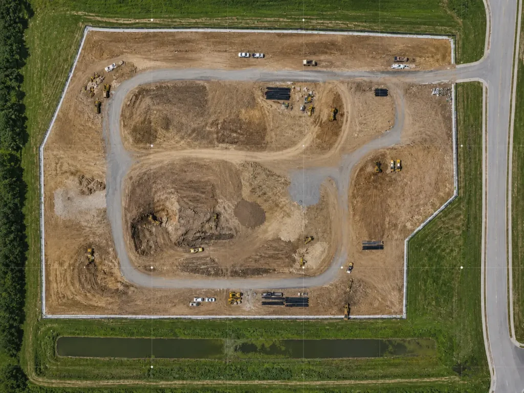 orthomosaic drone mapping of construction site in Robinson Il